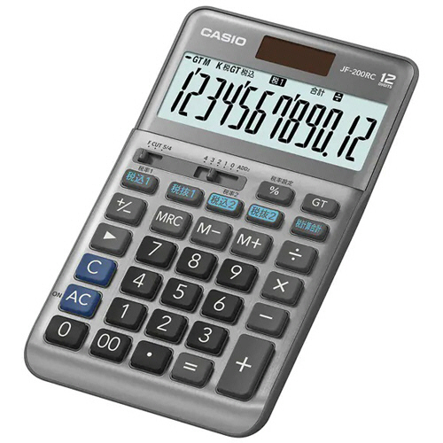 たのめーる】カシオ 軽減税率電卓 12桁 ジャストタイプ JF-200RC-N 1台 