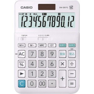カシオ　Ｗ税率電卓　１２桁　デスクタイプ　ＤＷ－２００ＴＣ－Ｎ　１台1