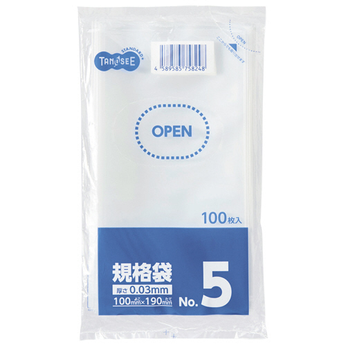 たのめーる】TANOSEE 規格袋 2号 0.03×80×120mm 1パック(100枚)の通販