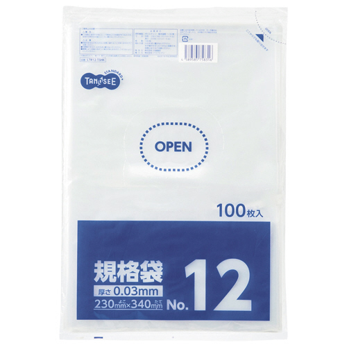 たのめーる】TANOSEE 規格袋 12号 0.03×230×340mm 1パック(100枚)の通販