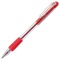 ＴＡＮＯＳＥＥ　ノック式なめらかインク油性ボールペン　グリップ付　０．７ｍｍ　赤　（軸色：クリア）　１パック（１０本）