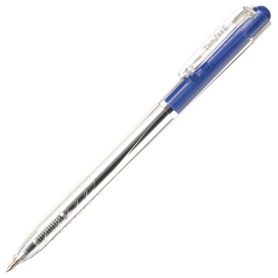 ＴＡＮＯＳＥＥ　ノック式油性ボールペン　０．７ｍｍ　青　（軸色：クリア）　１パック（１０本）