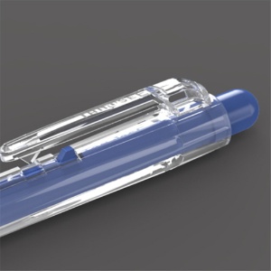ＴＡＮＯＳＥＥ　ノック式油性ボールペン　０．７ｍｍ　青　（軸色：クリア）　１パック（１０本）3