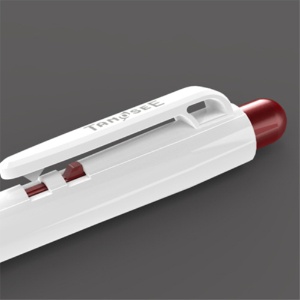 ＴＡＮＯＳＥＥ　ノック式油性ボールペン　０．７ｍｍ　赤　（軸色：白）　１パック（１０本）3