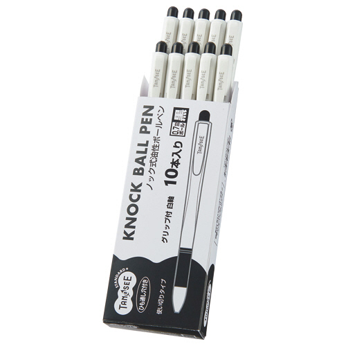 たのめーる】TANOSEE ノック式油性ボールペン グリップ付 0.7mm