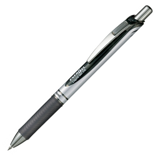 ぺんてる　ゲルインクボールペン　ノック式エナージェル　０.７ｍｍ　黒　（軸色　シルバー）　ＢＬ７７－Ａ　１本1
