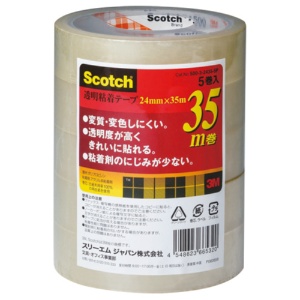 ３Ｍ　スコッチ　透明粘着テープ　２４ｍｍ×３５ｍ　５００－３－２４３５－５Ｐ　１パック（５巻）1