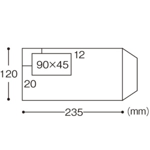 ＴＡＮＯＳＥＥ　窓付封筒　裏地紋付　長３　テープのりなし　７０ｇ／ｍ2　クラフト（窓：グラシン紙）　業務用パック　１ケース（１０００枚）2