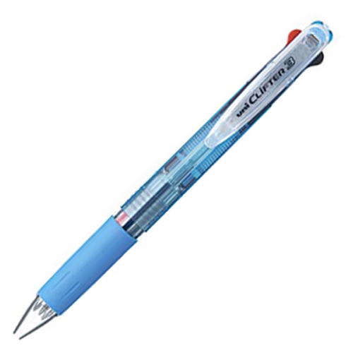 【クリックで詳細表示】三菱鉛筆 3色ボールペン クリフター 0.7mm (軸色 透明水色) SE3304T.8 1本 SE3304T.8