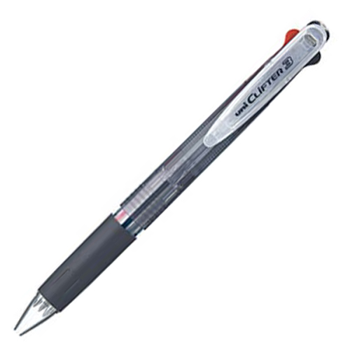 【クリックで詳細表示】三菱鉛筆 3色ボールペン クリフター 0.7mm (軸色 透明黒) SE3304T.24 1本 SE3304T.24