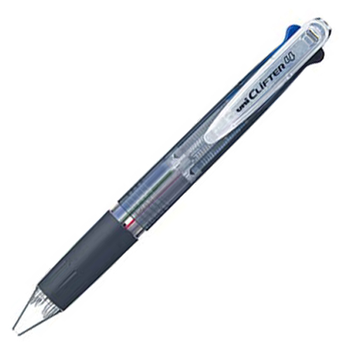【クリックで詳細表示】三菱鉛筆 4色ボールペン クリフター 0.7mm (軸色 透明黒) SE4354T.24 1本 SE4354T.24