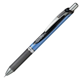 ぺんてる　ゲルインクボールペン　ノック式エナージェル　０．５ｍｍ　黒　（軸色　メタリックブルー）　ＢＬＮ７５－Ａ　１本