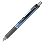 ぺんてる　ゲルインクボールペン　ノック式エナージェル　０．５ｍｍ　黒　（軸色　メタリックブルー）　ＢＬＮ７５－Ａ　１本