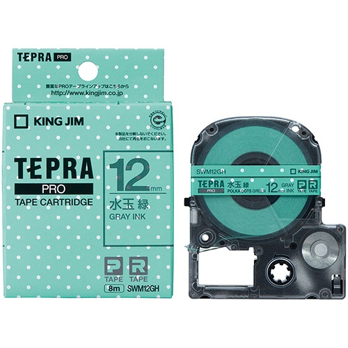 たのめーる キングジム テプラ Pro テープカートリッジ 模様ラベル 12mm 水玉緑 グレー文字 Swm12gh 1個の通販 たのめーる キングジム テプラ Pro テープカートリッジ 模様ラベル 12mm 水玉緑 グレー文字 Swm12gh 1個の通販