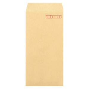 ピース　Ｒ４０再生紙クラフト封筒　テープのり付　長３　８５ｇ／ｍ2　〒枠あり　８４７　１パック（１００枚）1