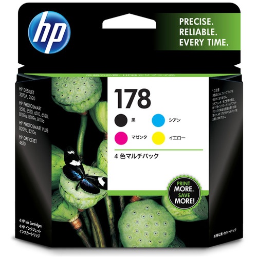 ＨＰ　ＨＰ１７８　インクカートリッジ　４色マルチパック　ＣＲ２８１ＡＡ　１箱（４個：各色１個）1