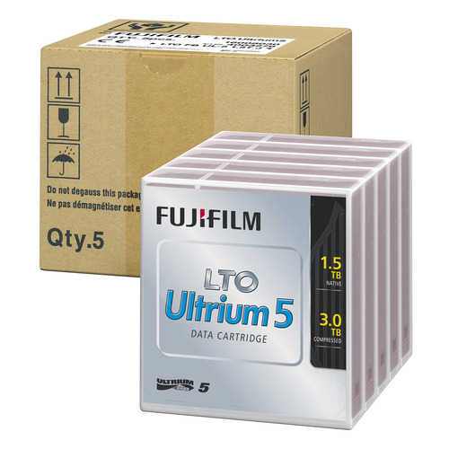 【クリックで詳細表示】富士フイルム LTO Ultrium5 データカートリッジ 1.5TB LTO FB UL-5 1.5T JX5 1パック(5巻) LTO FB UL-5 1.5T JX5