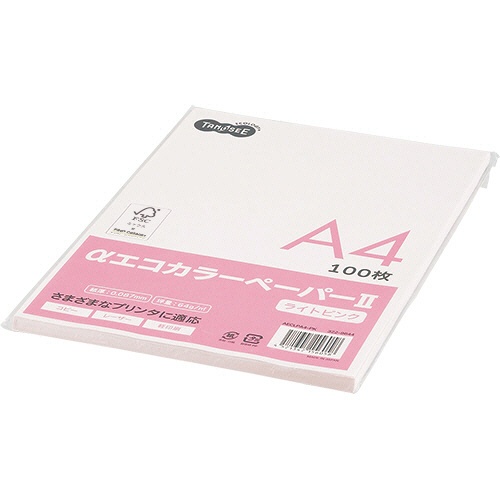 ＴＡＮＯＳＥＥ　αエコカラーペーパーII　Ａ４　ライトピンク　少枚数パック　１冊（１００枚）1