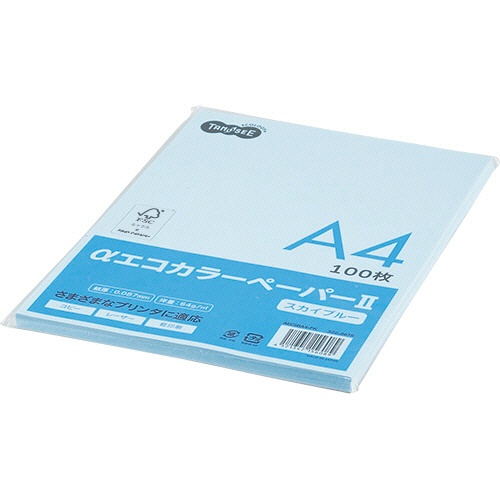ＴＡＮＯＳＥＥ　αエコカラーペーパーII　Ａ４　スカイブルー　少枚数パック　１冊（１００枚）1