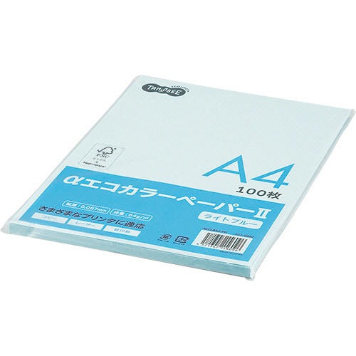ＴＡＮＯＳＥＥ　αエコカラーペーパーII　Ａ４　ライトブルー　少枚数パック　１冊（１００枚）1