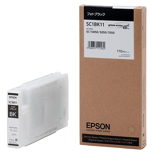 EPSON インクカートリッジ フォトブラック 110ml SC1BK11 1個-