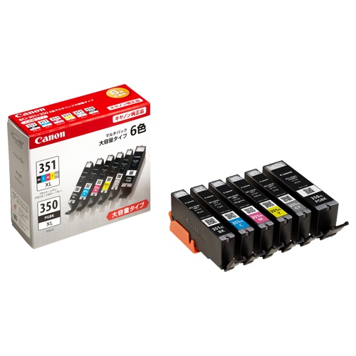 キヤノン　インクタンク　ＢＣＩ－３５１ＸＬ＋３５０ＸＬ／６ＭＰ　６色マルチパック（大容量）　６５５２Ｂ００２　１箱（６個：各色１個）1