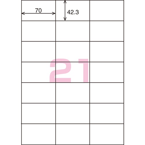 コクヨ　プリンタを選ばない　はかどりラベル（各社共通レイアウト）　Ａ４　２１面　４２．３×７０ｍｍ　ＫＰＣ－Ｅ１２１１－１００　１冊（１００シート）2