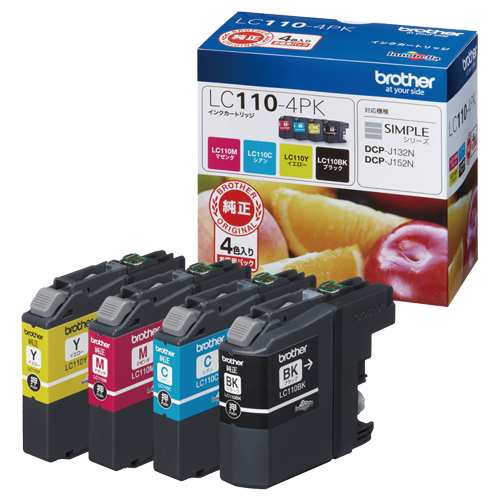 アパレル通販サイトランキング たのめーる】ブラザー LC110-4PK 4色 お徳用 インクカートリッジ スポーツ選手