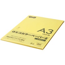 ＴＡＮＯＳＥＥ　αエコカラーペーパーII　Ａ３　イエロー　少枚数パック　１冊（１００枚）1