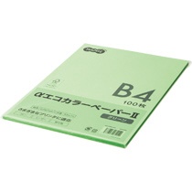 ＴＡＮＯＳＥＥ　αエコカラーペーパーII　Ｂ４　グリーン　少枚数パック　１冊（１００枚）1