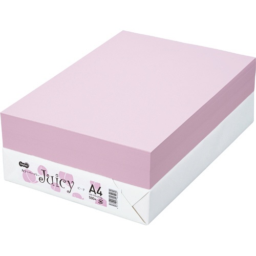 ＴＡＮＯＳＥＥ　カラーペーパー　Ｊｕｉｃｙ　Ａ４　ピーチ　１冊（５００枚）1
