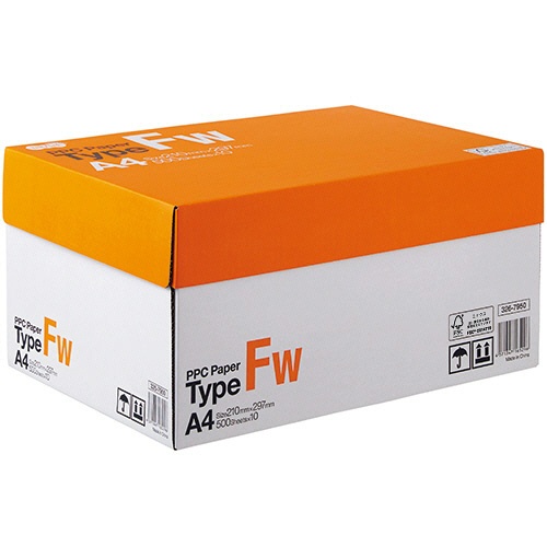 ＴＡＮＯＳＥＥ　ＰＰＣ　Ｐａｐｅｒ　Ｔｙｐｅ　ＦＷ　Ａ４　ＰＰＣＦＷ－Ａ４　１箱（５０００枚：５００枚×１０冊）1