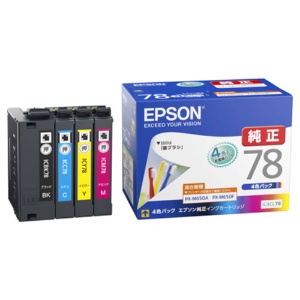 エプソン　インクカートリッジ　４色パック　ＩＣ４ＣＬ７８　１箱（４個：各色１個）1