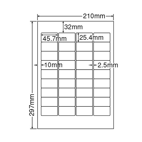 東洋印刷　マルチタイプ訂正用ラベル　Ａ４　３６面　４５．７×２５．４ｍｍ　ＣＬＴ－３６　１箱（５００シート：１００シート×５冊）2