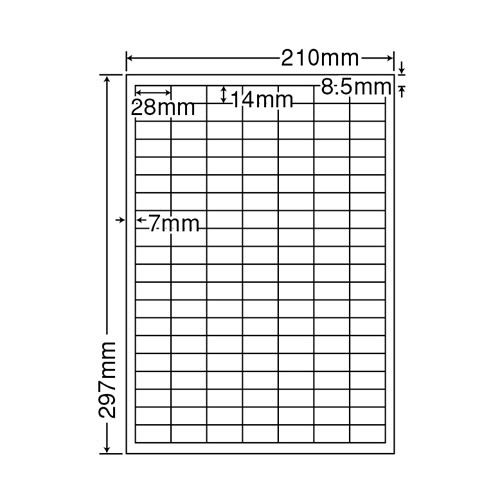 東洋印刷　マルチタイプ訂正用ラベル　Ａ４　１４０面　２８×１４ｍｍ　ＣＬＴ－１４０　１箱（５００シート：１００シート×５冊）2