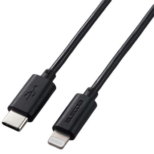 エレコム　ＵＳＢ－Ｃ　ｔｏ　Ｌｉｇｈｔｎｉｎｇケーブル（スタンダード）　ブラック　０．５ｍ　ＲｏＨＳ指令準拠（１０物質）　ＭＰＡ－ＣＬ０５ＢＫ　１本1