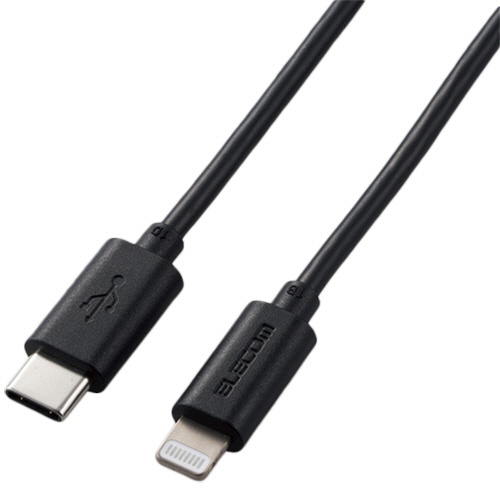 エレコム　ＵＳＢ－Ｃ　ｔｏ　Ｌｉｇｈｔｎｉｎｇケーブル（スタンダード）　ブラック　１．０ｍ　ＲｏＨＳ指令準拠（１０物質）　ＭＰＡ－ＣＬ１０ＢＫ　１本1