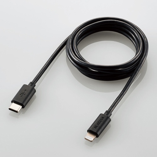 エレコム　ＵＳＢ－Ｃ　ｔｏ　Ｌｉｇｈｔｎｉｎｇケーブル（スタンダード）　ブラック　１．０ｍ　ＲｏＨＳ指令準拠（１０物質）　ＭＰＡ－ＣＬ１０ＢＫ　１本2