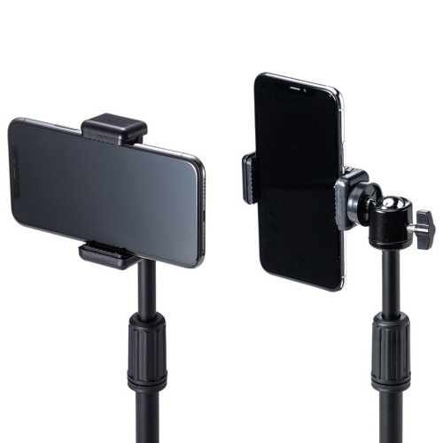 サンワサプライ　ＷＥＢカメラ用卓上スタンド（スマホホルダー付き）　ブラック　ＣＭＳ－ＳＴＮ１ＢＫ　１個3