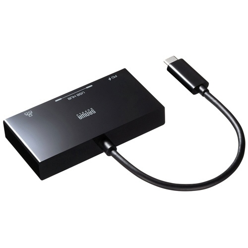 サンワサプライ　ＵＳＢ　Ｔｙｐｅ－Ｃハブ付き　ギガビットＬＡＮアダプタ（ＰＤ対応ＵＳＢ　Ｔｙｐｅ－Ｃポート付き）　ブラック　ＵＳＢ－３ＴＣＨ２０ＢＫ　１個1