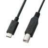 サンワサプライ USB2.0 TypeC-Bケーブル ブラック 1m(RoHS指令10準拠) KU-CB10 1本
