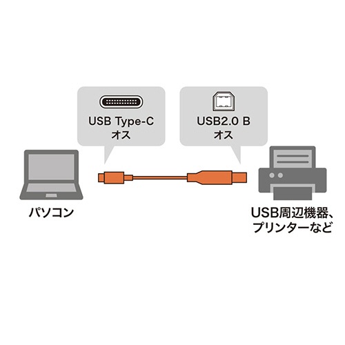 サンワサプライ　ＵＳＢ２．０　ＴｙｐｅＣ－Ｂケーブル　ブラック　１ｍ（ＲｏＨＳ指令１０準拠）　ＫＵ－ＣＢ１０　１本3