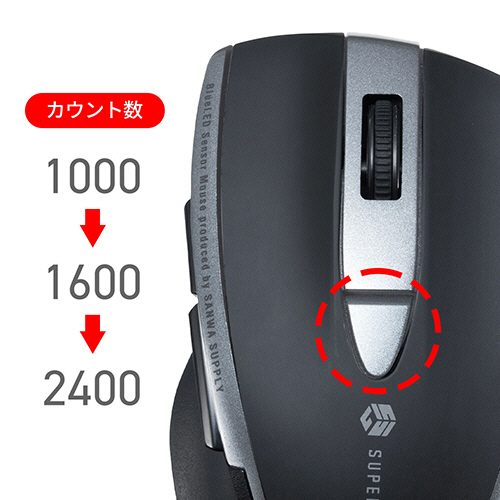 たのめーる サンワサプライ 静音bluetoothブルーledマウス 5ボタン ブラック Ma Btbl167bk 1個の通販