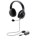 エレコム　両耳オーバーヘッドタイプ　ヘッドセット　約１．８ｍ　ブラック　ＨＳ－ＨＰ３０ＴＢＫ　１個