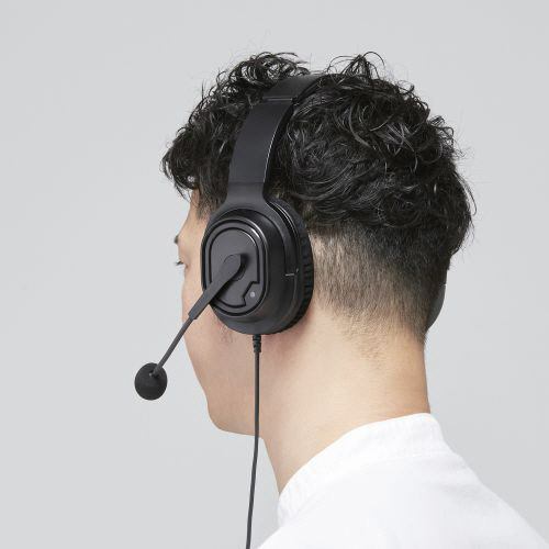 ヘッドセット USB接続 両耳オーバーヘッド 折り畳み HS-HP20UBK
