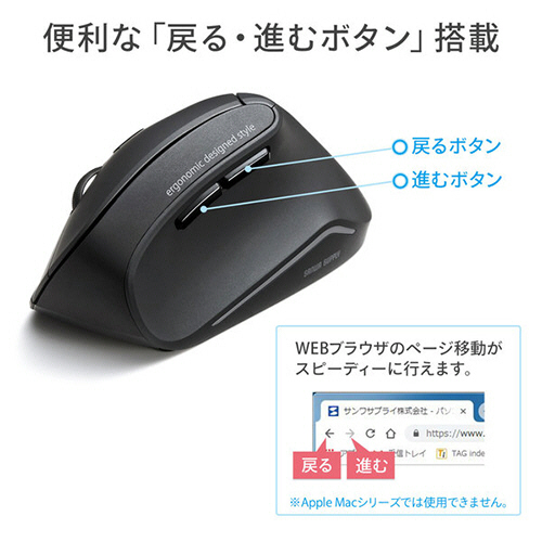 たのめーる サンワサプライ 静音bluetoothエルゴノミクスマウス Ma Ergbt11n 1個の通販