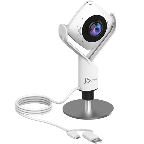 ｊ５　Ｃｒｅａｔｅ　３６０°ＵＳＢ　ミーティング　Ｗｅｂカメラ　ホワイト　ＪＶＣＵ３６０　１台1