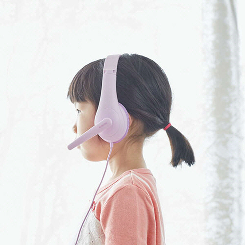 12-13mm&13mmAA1台分セット(パープル) たのめーる】エレコム 子ども用ヘッドセット 有線 4極ミニプラグ