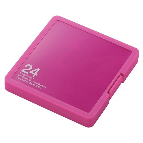 エレコム　ＳＤ／ｍｉｃｒｏＳＤ用メモリカードケース　プラスチックタイプ　ピンク　インデックス台紙付　ＣＭＣ－ＳＤＣＰＰ２４ＰＮ　１個1