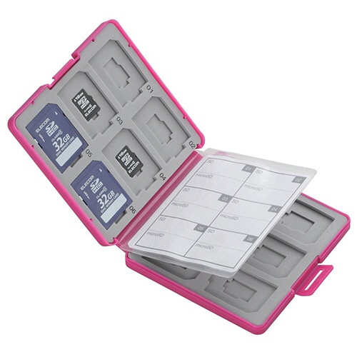 エレコム　ＳＤ／ｍｉｃｒｏＳＤ用メモリカードケース　プラスチックタイプ　ピンク　インデックス台紙付　ＣＭＣ－ＳＤＣＰＰ２４ＰＮ　１個3